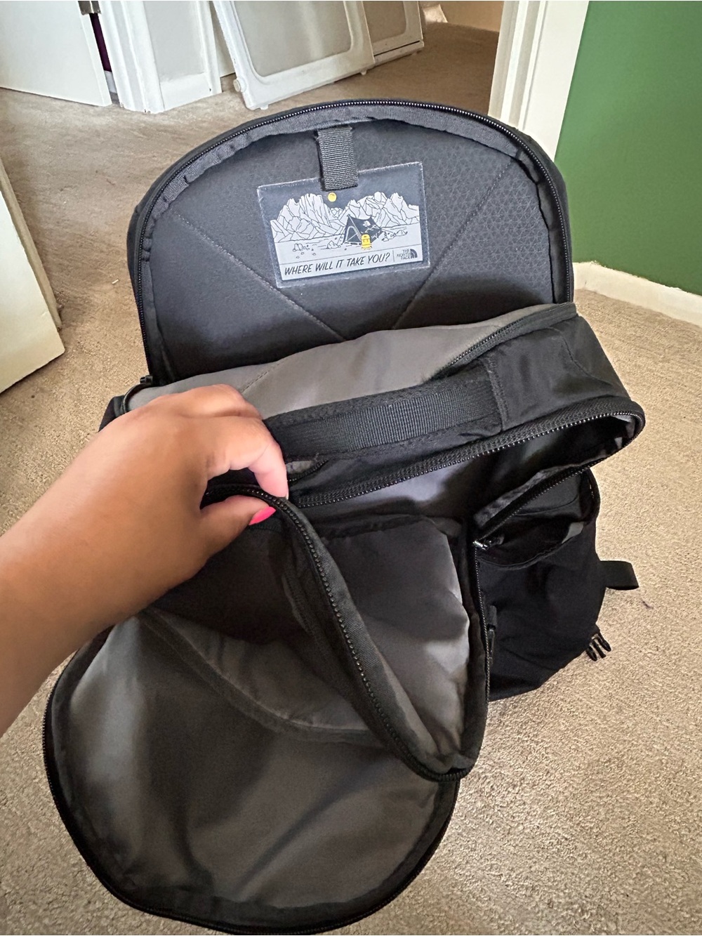 The North Face Black Daypack with Front Bungee - Picture 4 of 5